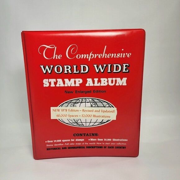 Vtg 1976 The Comprehensive World Wide Stamp Album New Enlarged Revised Edition - Picture 1 of 11